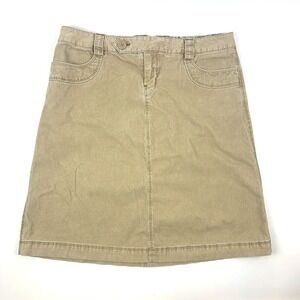 VTG Y2K‎ Gap Corduroy Skirt Sz 6 Beige Ecru Stretch Grunge Preppy A Line